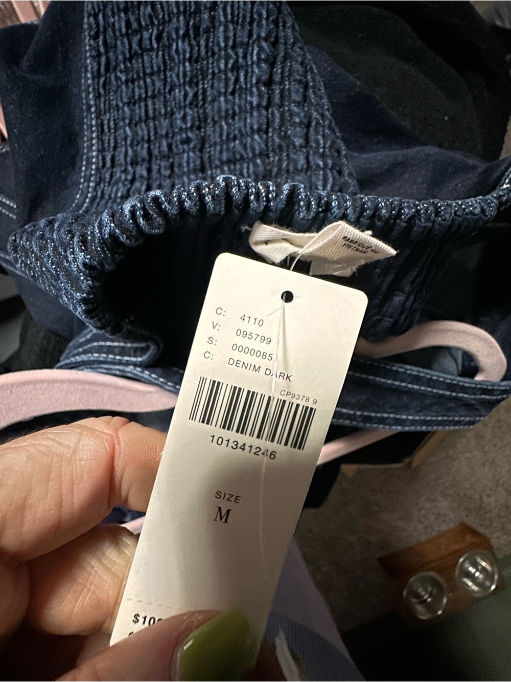 NWT Pilcro Anthropologie Dark Blue Denim Zip Front Halter Tank - Picture 7 of 11